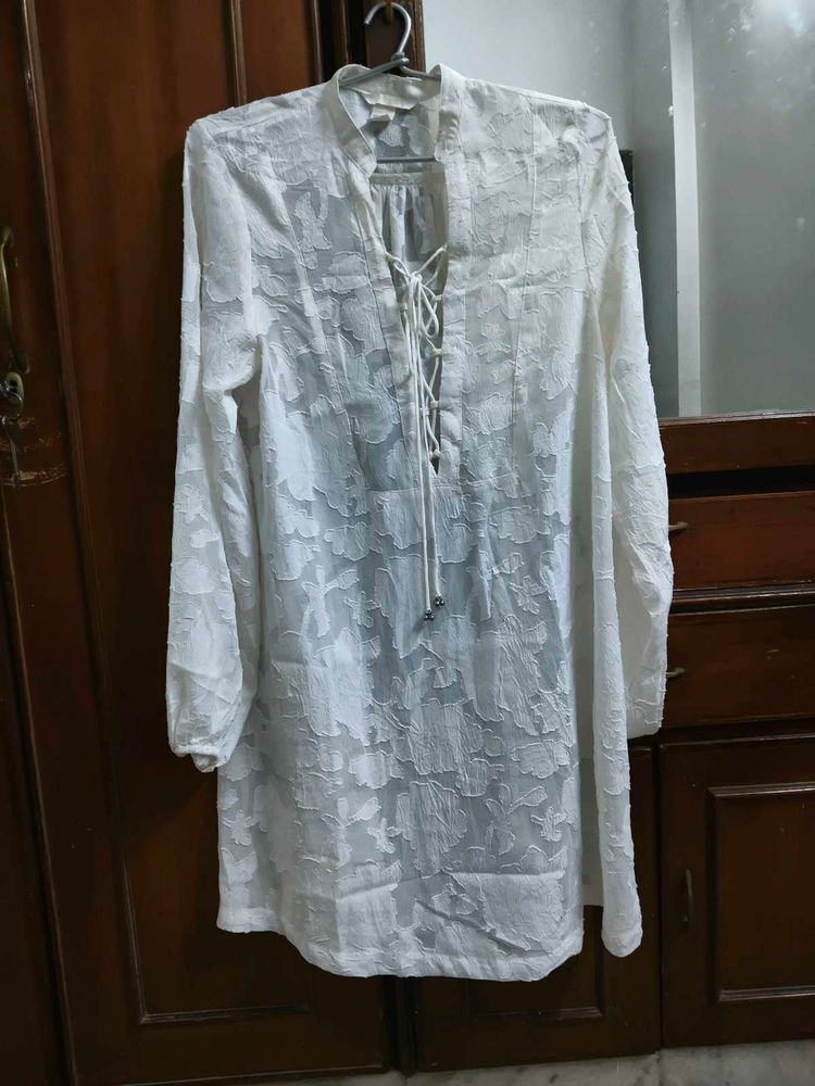 H&amp;M Sheer Floral Mini Dress