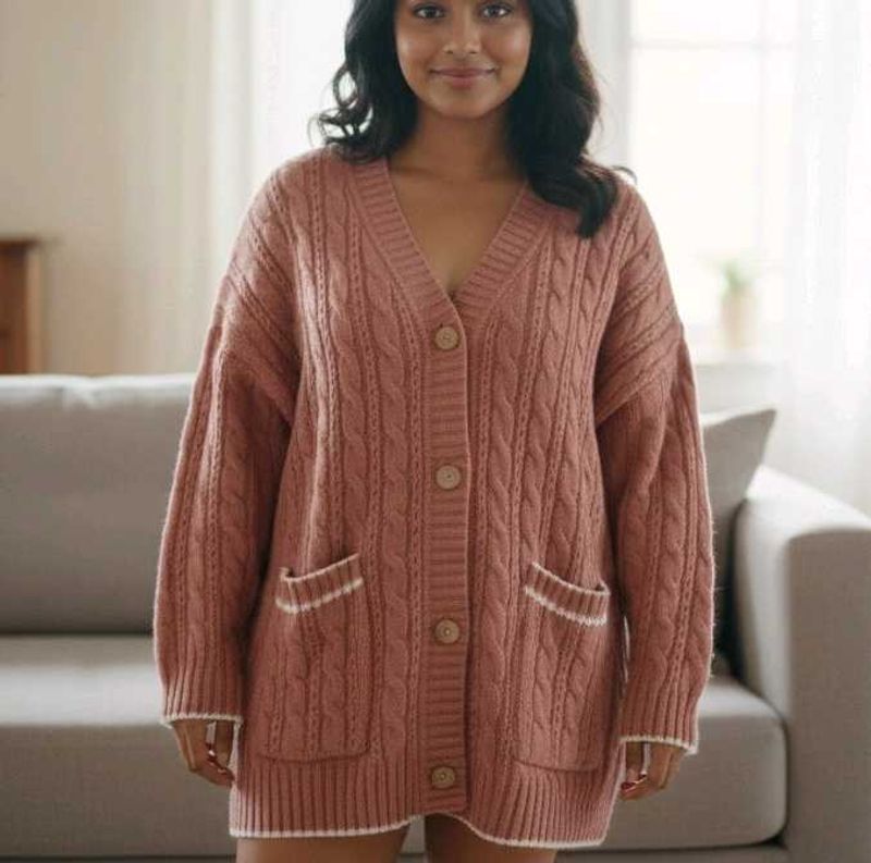 Oversized aesthetic cardigan pink