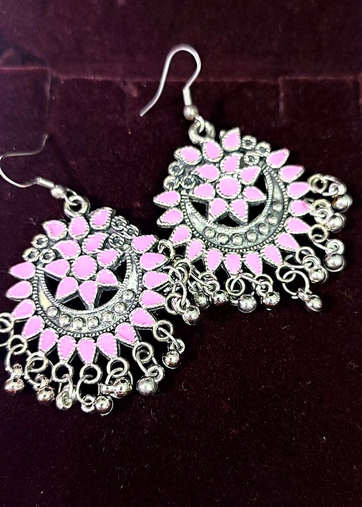 Hanging Pink Earrings For Women