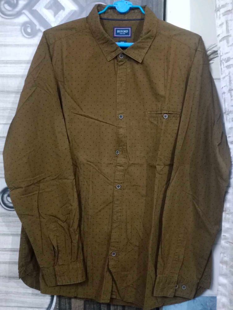 Byford Olive Base Blue Dot Shirt