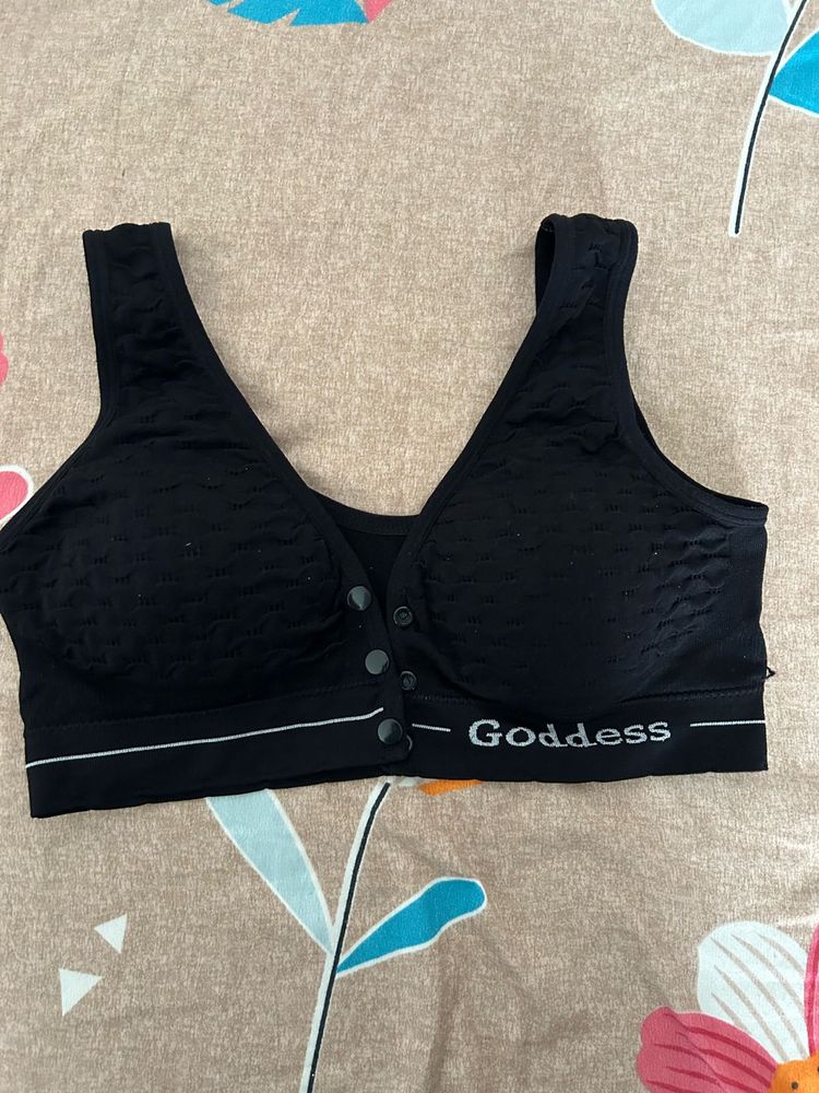 Front Open Bra- Black