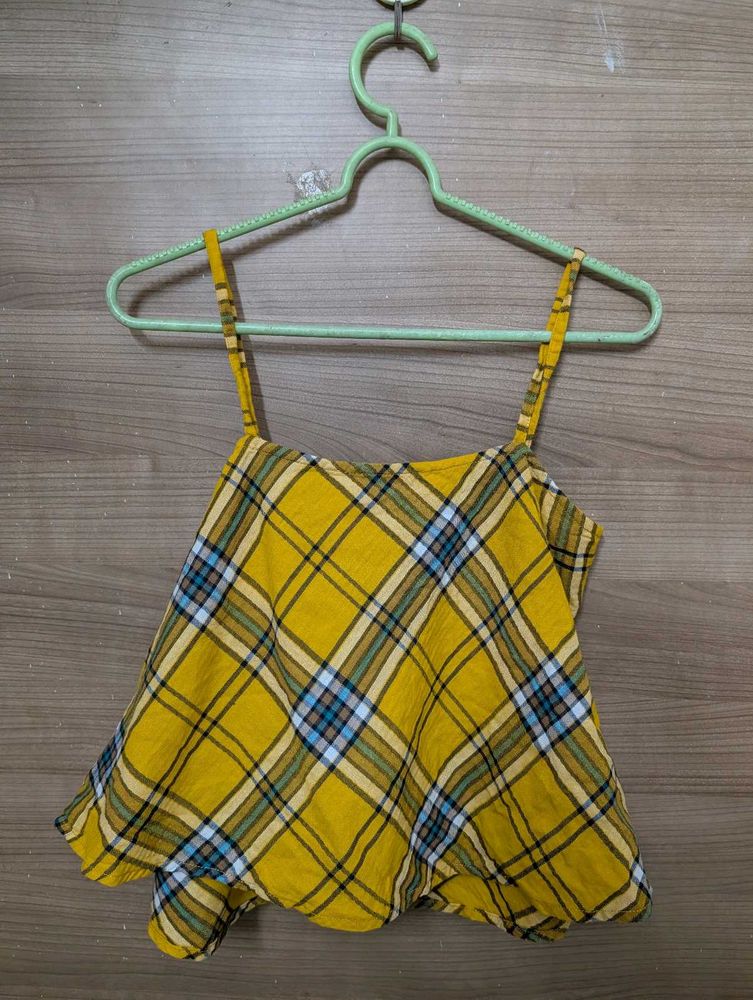 Yellow Plaid Cami Top