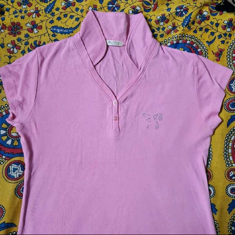 Cute Pink Polo T-Shirt