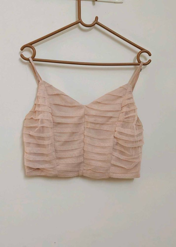 Elegant Beige Crop Top