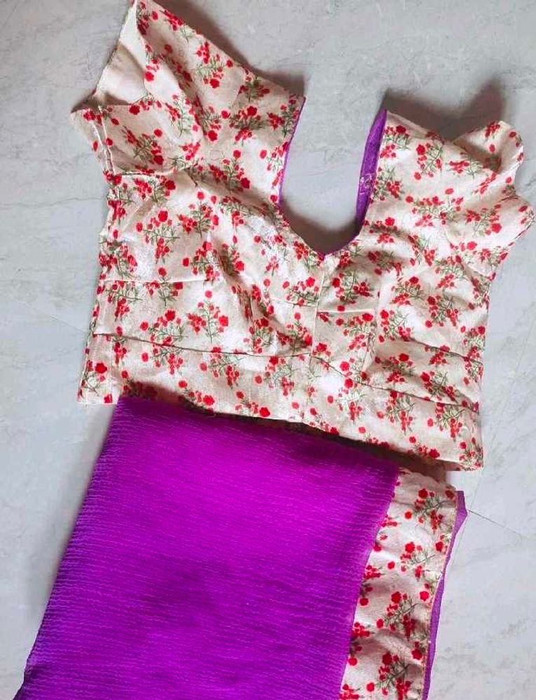 Beautiful Saree With Stitched Blouse 💜