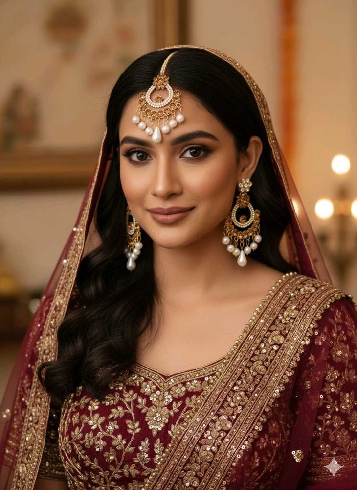 new stone earrings+mangtika Set