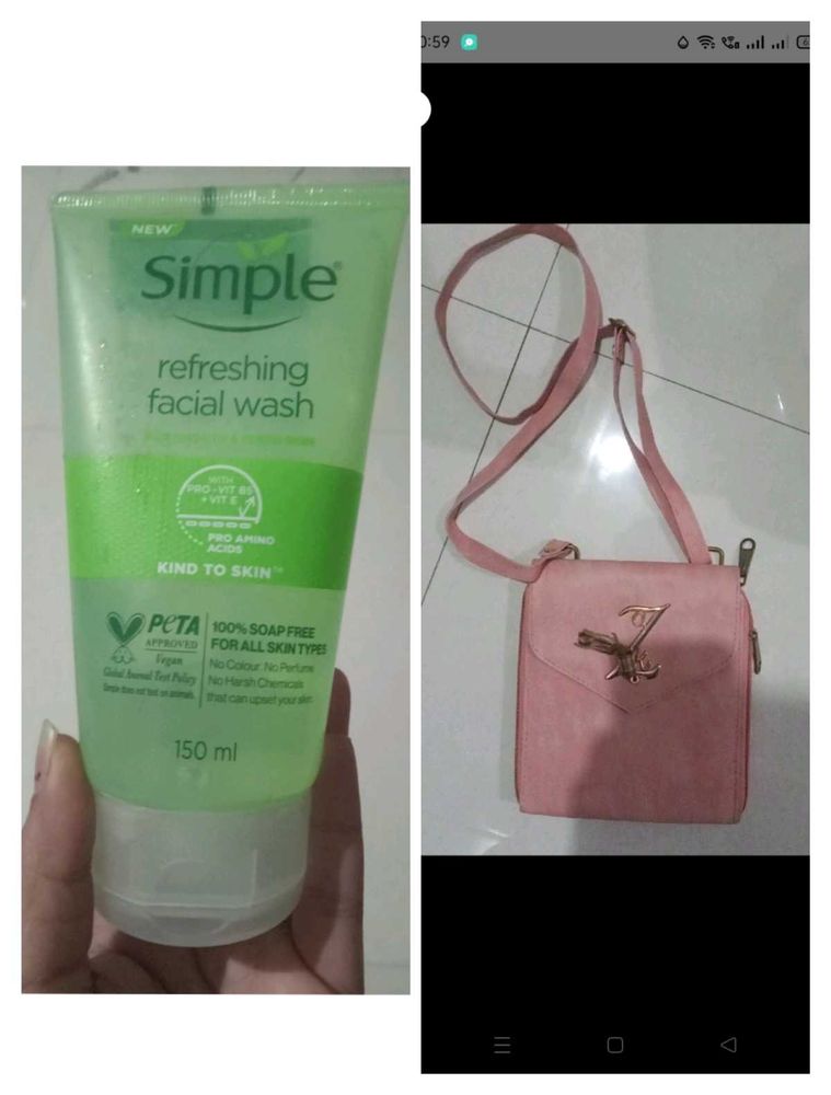 Simple Refreshing Face Wash And Women Purse
