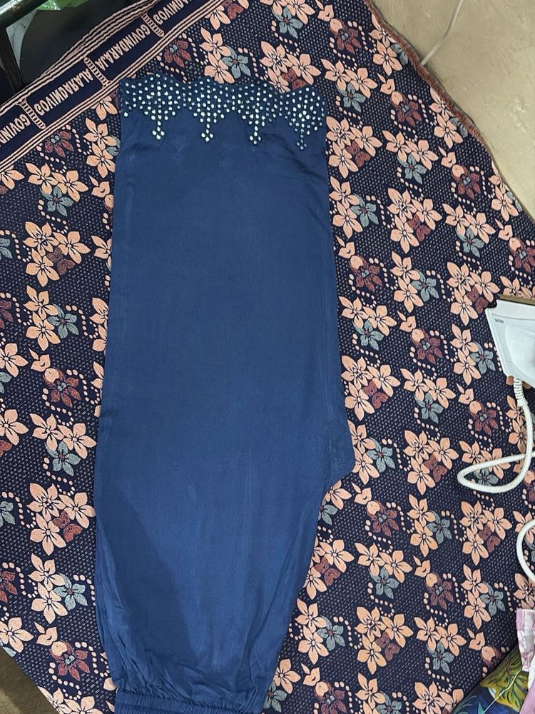 Navy Blue Embellished Leggings