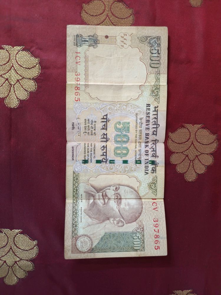 786 🍀 500 Rupees Note Old Issue Very Rare Piece