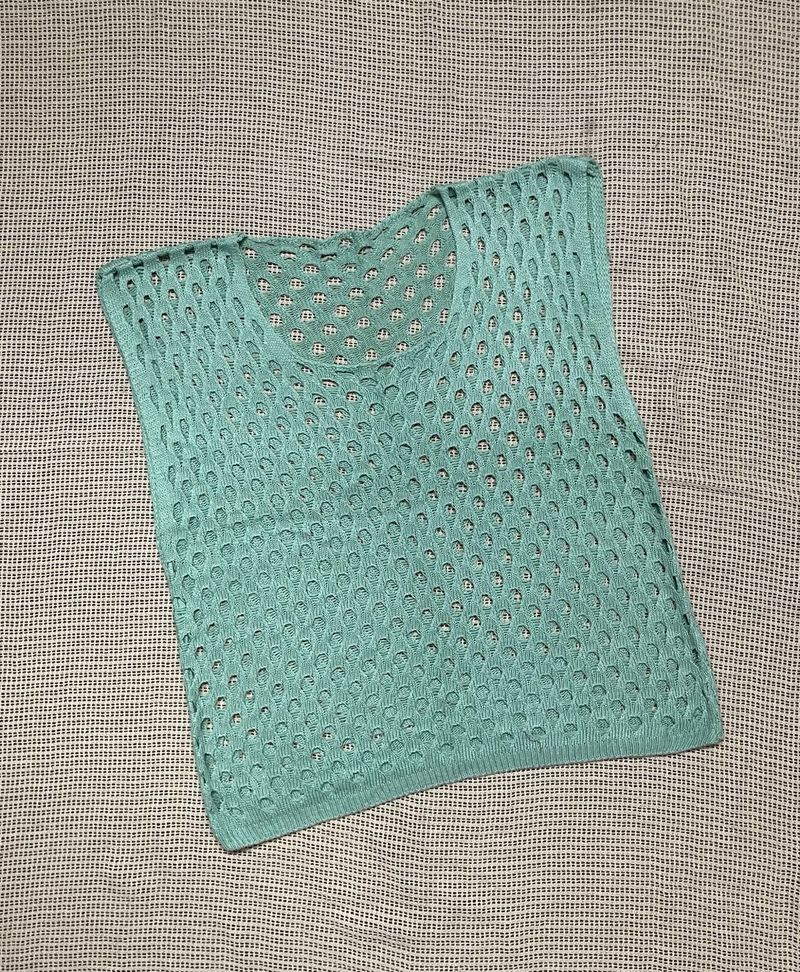 Sea Green Mesh Top