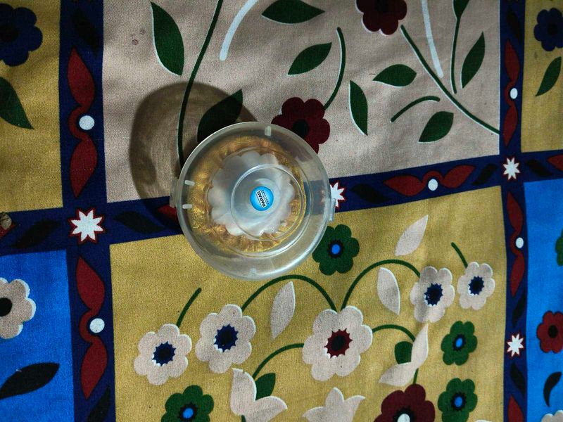 Powder puff with container