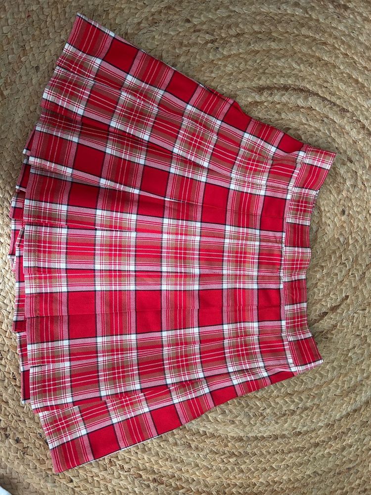 Red Plaid Skirt