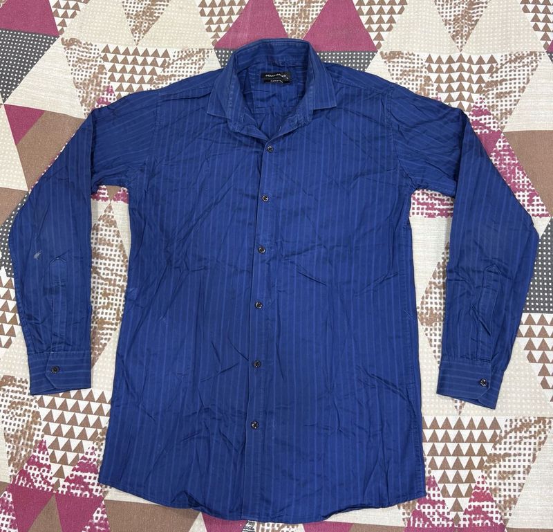 Blue Striped Button-Down Shirt