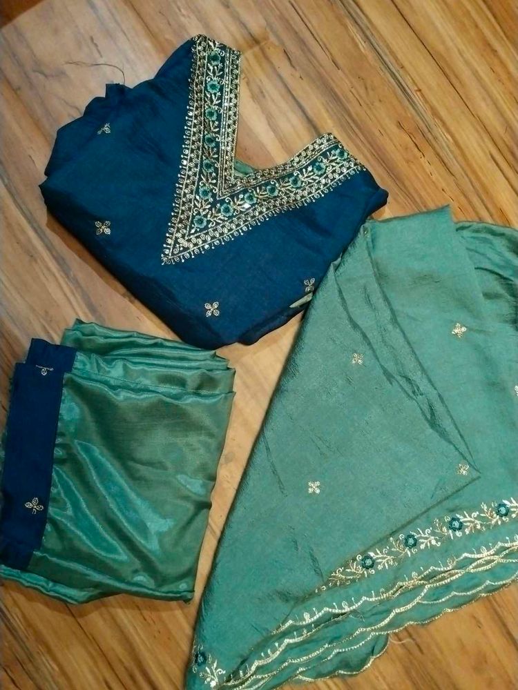 Brand New Short Kurta Plazo With Duppta