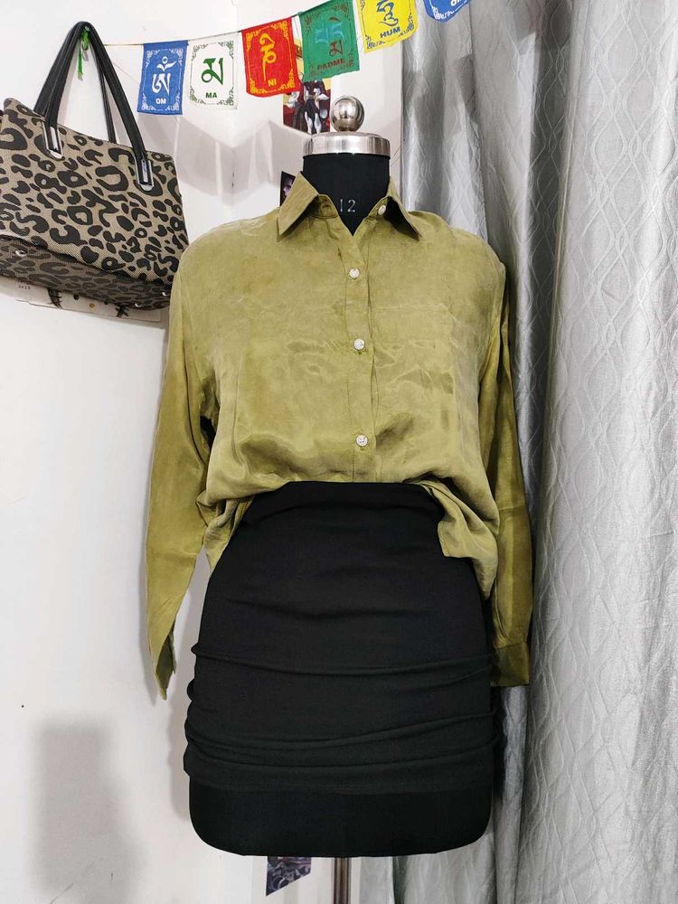 Green Button-Up Shirt