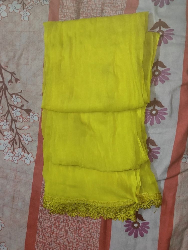 Lemon Yellow Coloured Dupatta