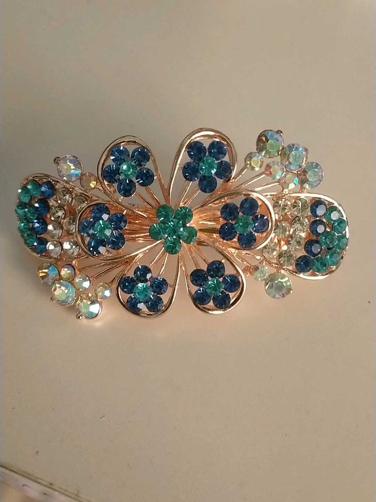 Floral Crystal Hair Clip