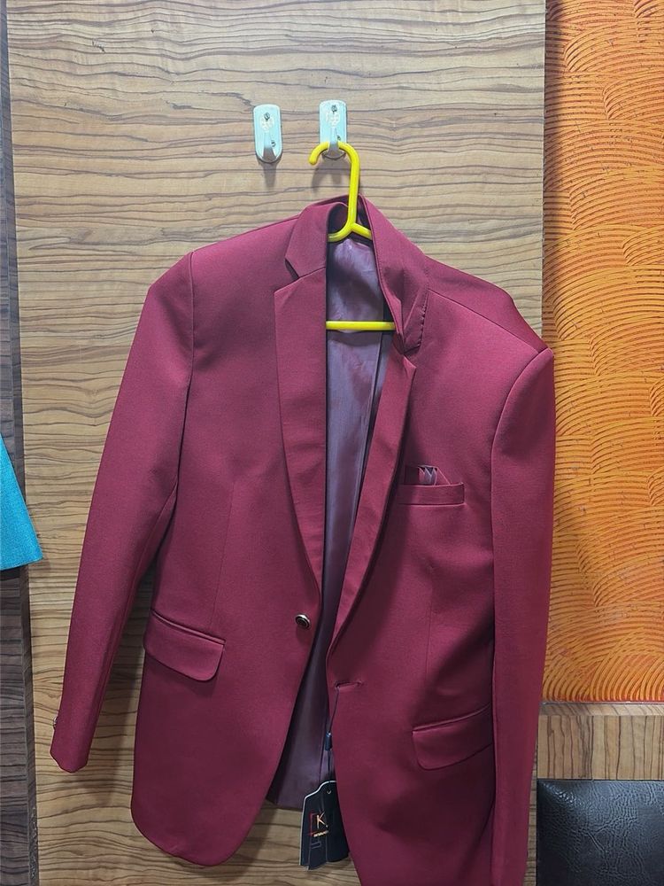 Burgundy Blazer - Formal Elegance