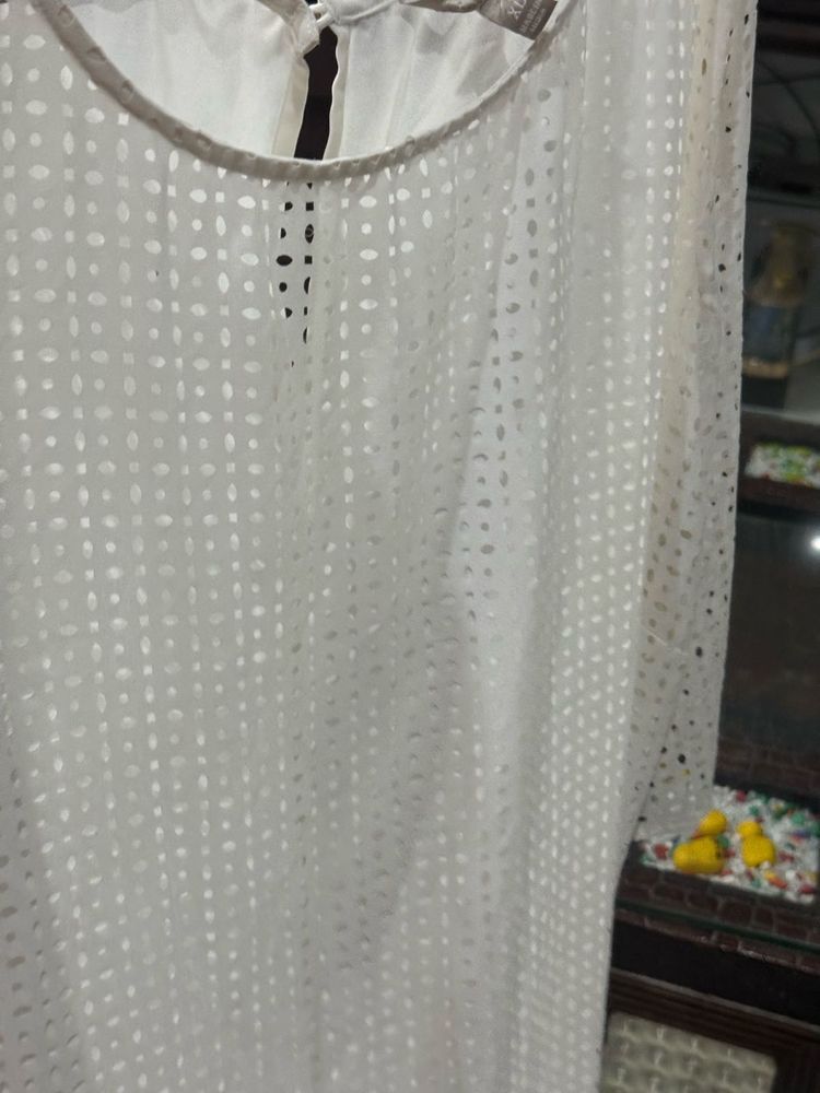 White Eyelet Tank