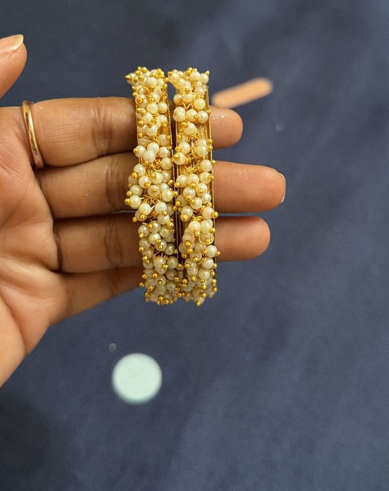 Pearl Bangles - Elegant &amp; Unique Set of 2