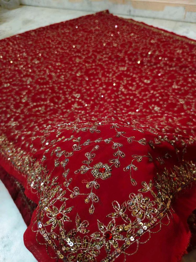 Full Aari Work Saree Red ♥️ Vintage Sare