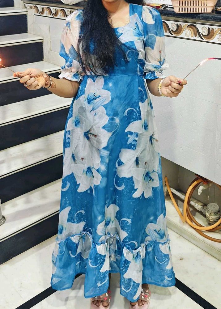 Floral Chiffon Maxi Dress