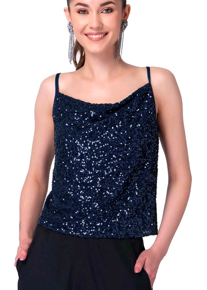 Sparkly Navy Blue Tank Top