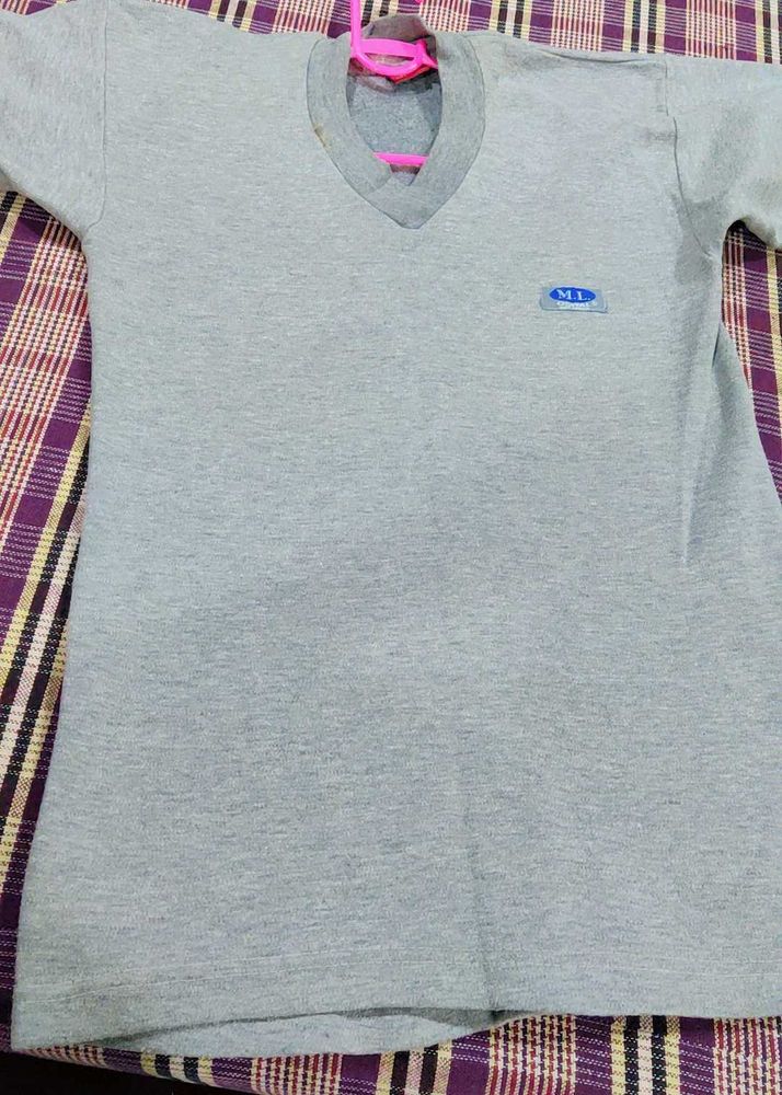 Grey V-Neck T-Shirt