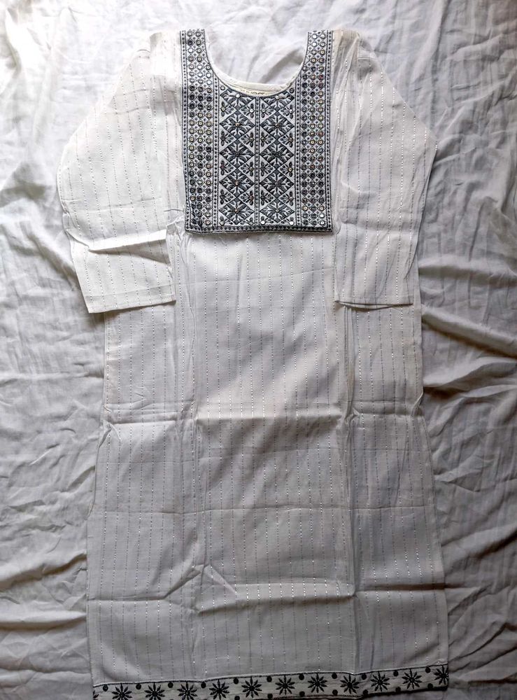 White Embroidery Kurti