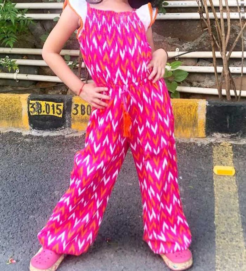 Masala Kid By NYC Ikat Jumpsuit For 5-8 Yrs Old