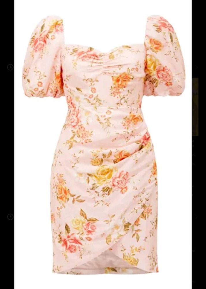 Floral Puff Sleeve Mini Dress