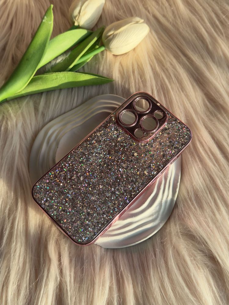 Rose gold Glitter iPhone 15 Pro Phone Cover/Case
