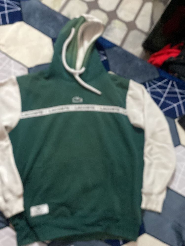 Lacoste Hoodie - Green &amp; White