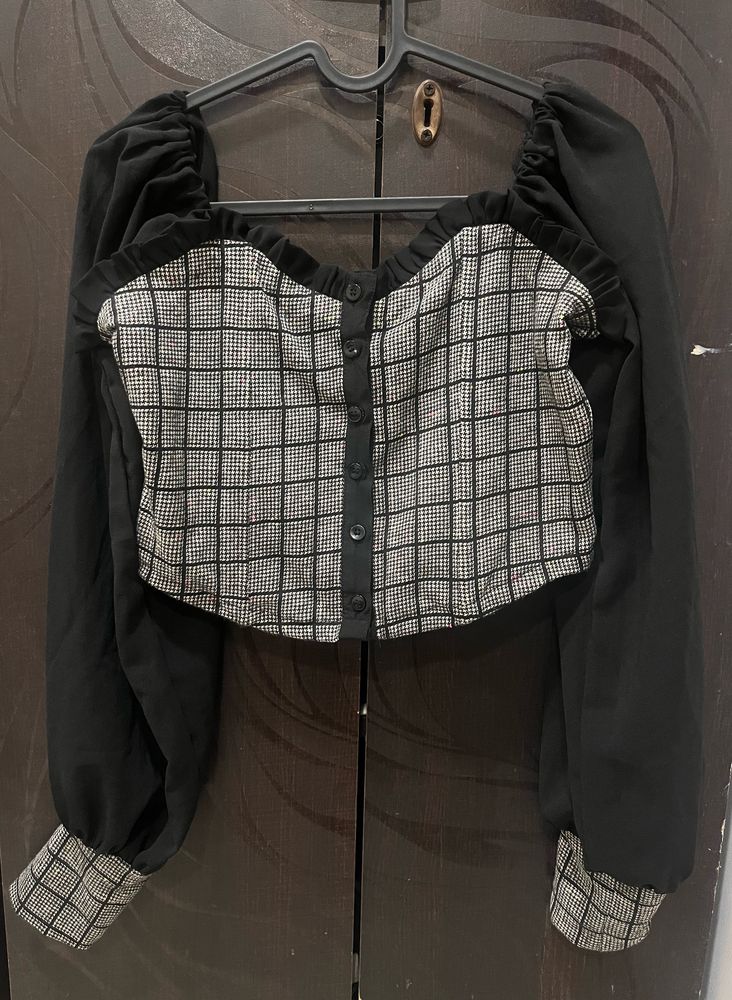 Black Buttoned Top