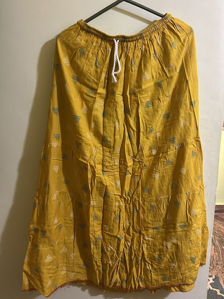Yellow Cotton Summer Skirt