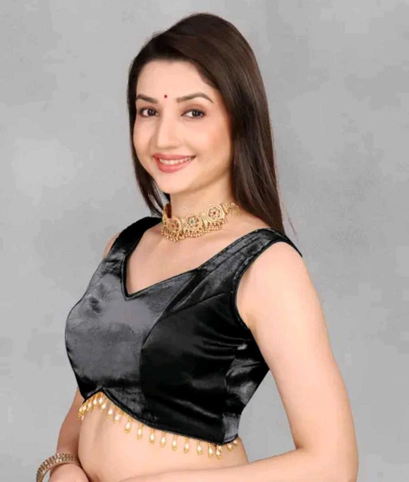 Elegant Black Readymade unpadded Blouse