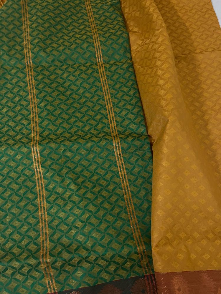 Green &amp; Gold Saree