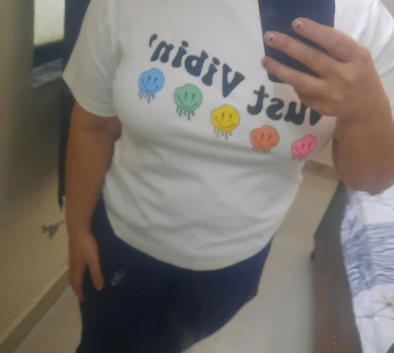 White COLOR VIBEIN TSHIRT