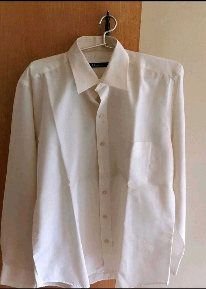 Oxonii White Shirt Full Sleeves Slim Fit Size L 40