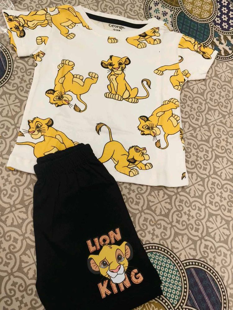 Cute Lion King Shorts Set