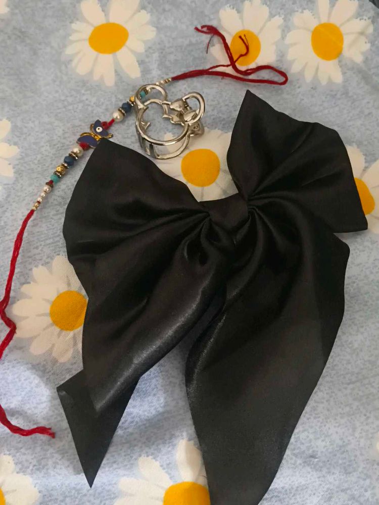 hair bow,evil eye &amp; mini clip