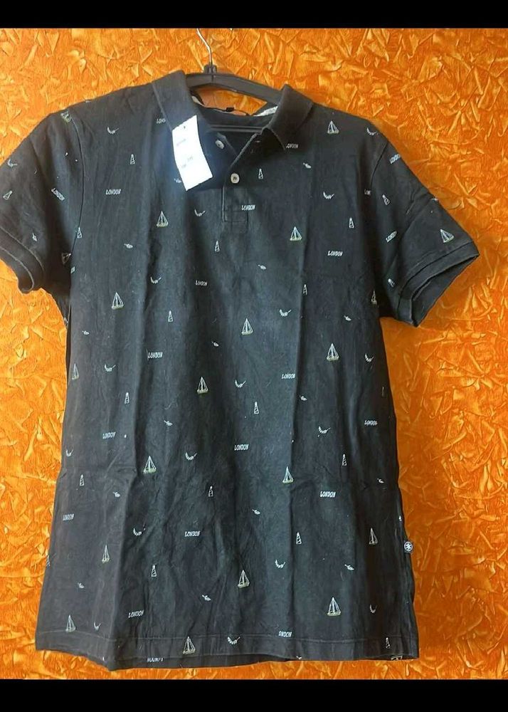 Tate  Black Print Classic  Shirt 👕