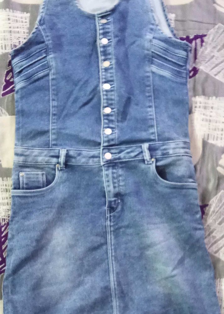 Denim Button-Down Dress