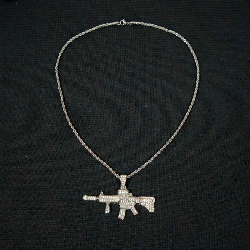 Iced Out AK-47 Necklace.