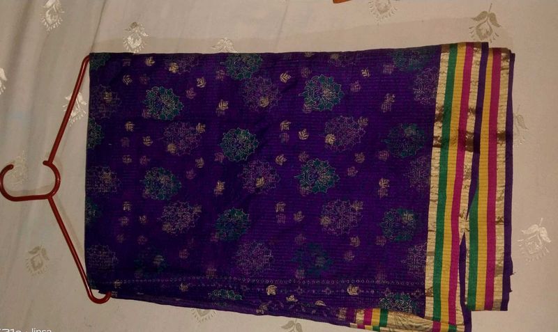 Purple Floral Sari