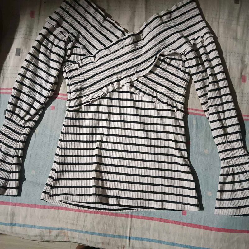 Striped Off-Shoulder Top