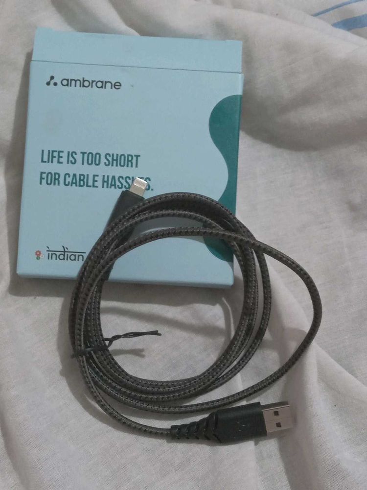 Ambrane Fast Charging Braided Cable USB A to Light