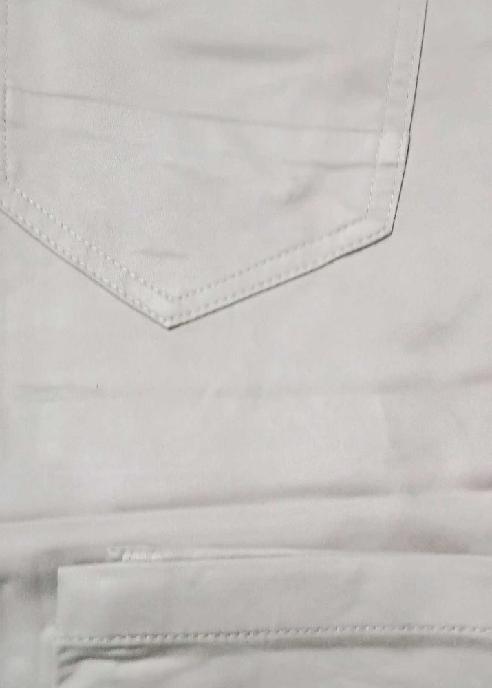 Branded White Thick Trousers