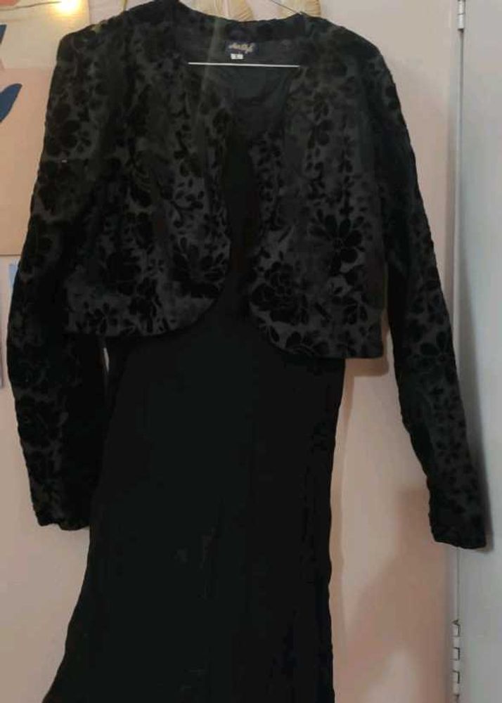 Black Dress With Attached Jacket