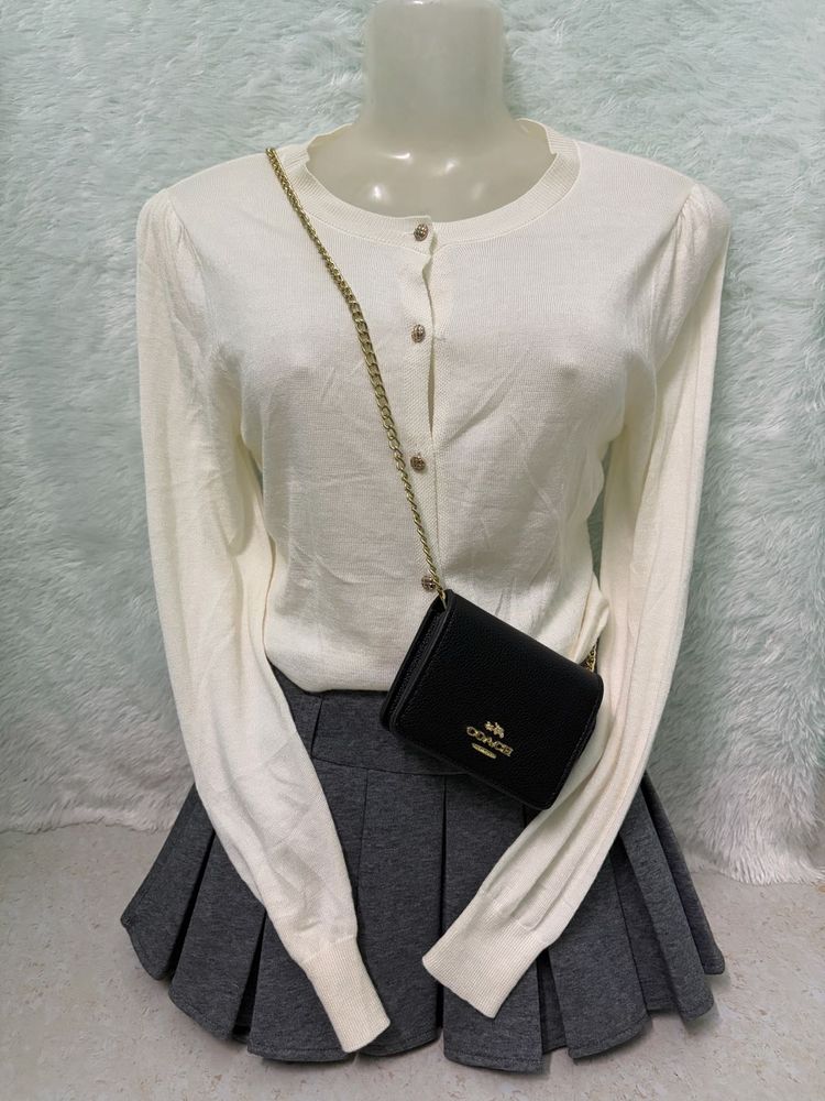 white cute cardigan 🤍